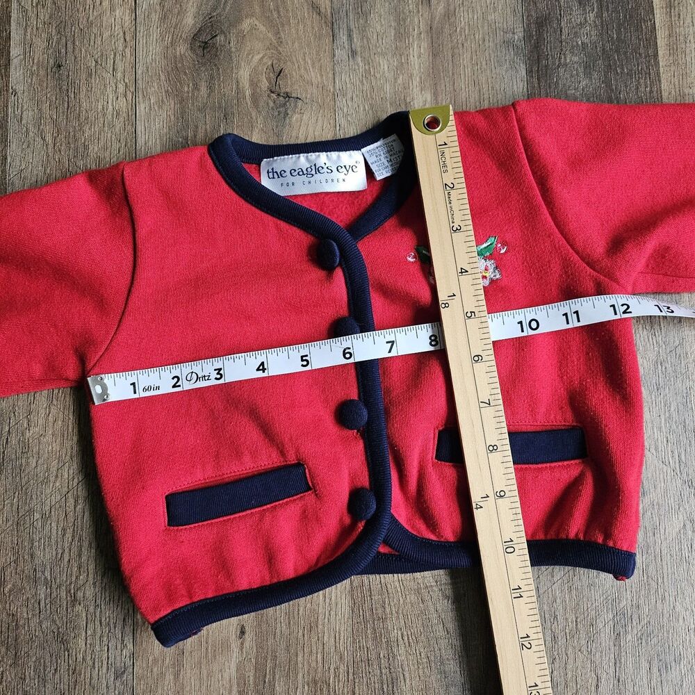 The Eagle’s Eye Vintage Toddler Red Knit Cardigan – Size 3T Adorable red knit ca - Picture 7 of 8